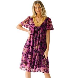 Piper & Scoot The Albie Burnout Velvet Dress Size Large L